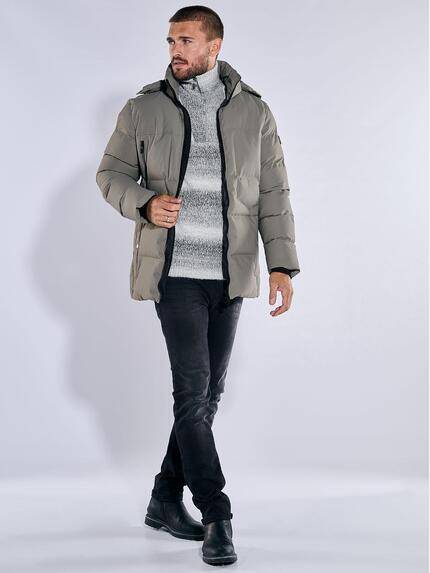 emilio adani Herren Steppjacke mit abnehmbarer Kapuze Beige 37425 emilio adani Herren Steppjacke mit abnehmbarer Kapuze Beige 37425