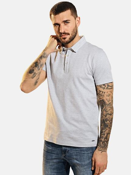 emilio adani Poloshirt mit Jacquard-Struktur Hellgrau
