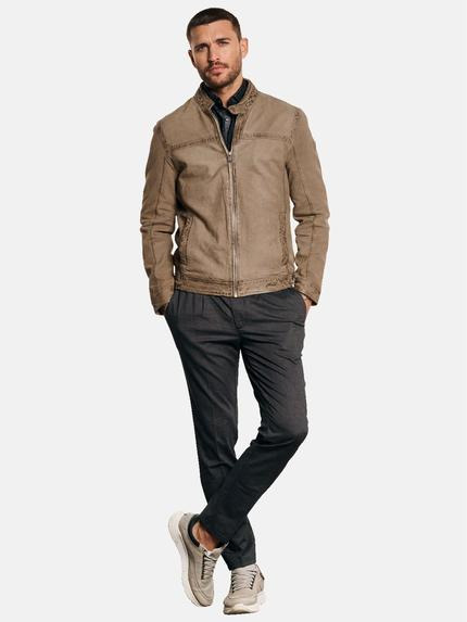 emilio adani Herren Lederjacke aus Nubukleder Beige 32974 emilio adani Herren Lederjacke aus Nubukleder Beige 32974