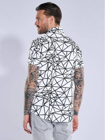 emilio adani Herren Kurzarm-Hemd gemustert Schwarz 39245 emilio adani Herren Kurzarm-Hemd gemustert Schwarz 39245