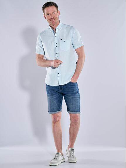 engbers Herren Kurzarm-Hemd mit Leinenanteil Hellblau 38383 engbers Herren Kurzarm-Hemd mit Leinenanteil Hellblau 38383