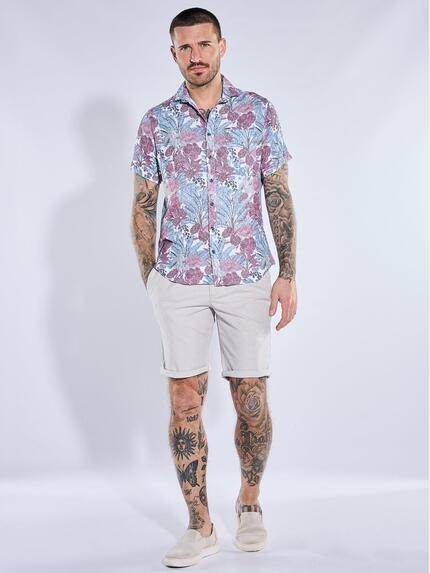 emilio adani Herren Hemd kurzarm Rosa 40701