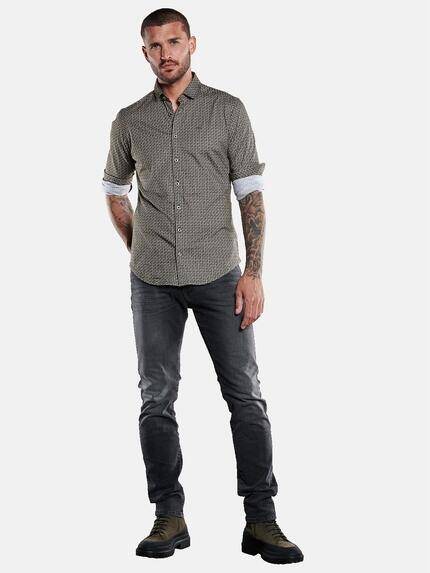emilio adani Herren Langarm-Hemd mit All-Over-Print Grün 33342 emilio adani Herren Langarm-Hemd mit All-Over-Print Grün 33342
