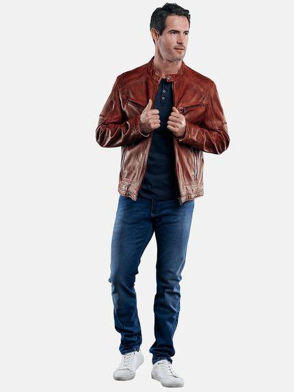 engbers Herren Bikerjacke rustikal gefärbt Rot 29087 engbers Herren Bikerjacke rustikal gefärbt Rot 29087