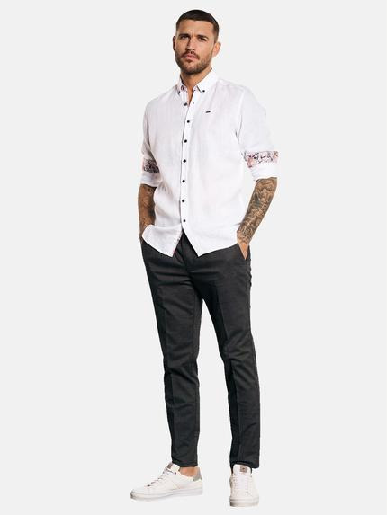 emilio adani Herren Langarm-Hemd aus Leinen Weiß 33090 emilio adani Herren Langarm-Hemd aus Leinen Weiß 33090