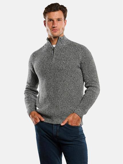 engbers Pullover mit Troyerkragen Oliv