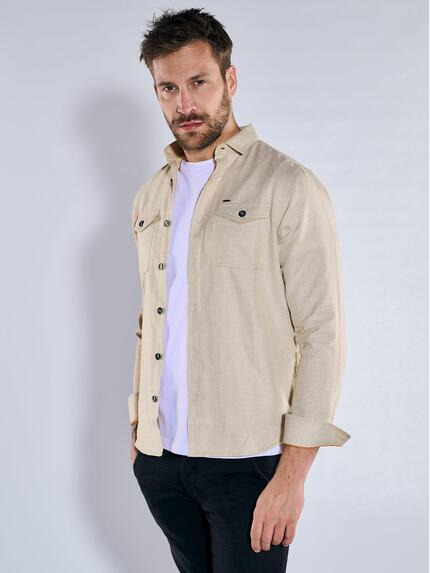 emilio adani Langarm-Hemd regular Beige