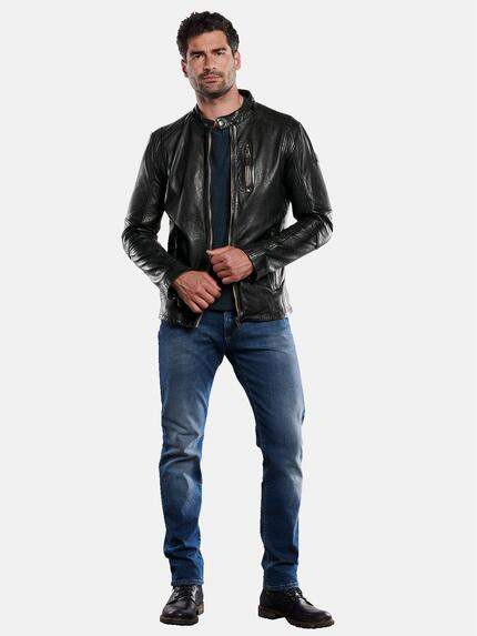 engbers Herren Lederjacke mit heraustrennbarem Inlet Braun 31843