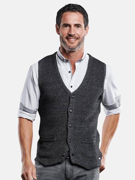 engbers Herren Strickweste Schwarz 28947