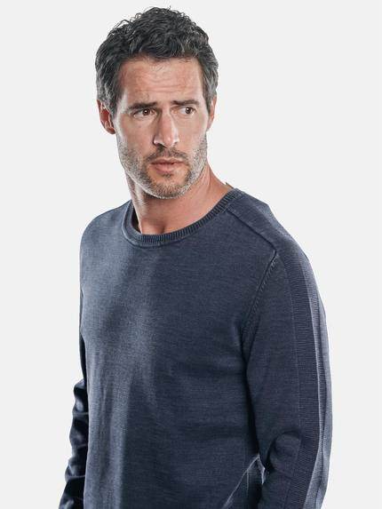engbers Herren Sportiver Baumwollpullover mit modischem Rundhalsausschnitt Blau 30433 engbers Herren Sportiver Baumwollpullover mit modischem Rundhalsausschnitt Blau 30433