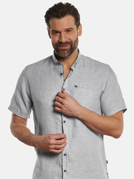 engbers Herren Hemd kurzarm aus 100 % Leinen Silbergrau 32822 engbers Herren Hemd kurzarm aus 100 % Leinen Silbergrau 32822