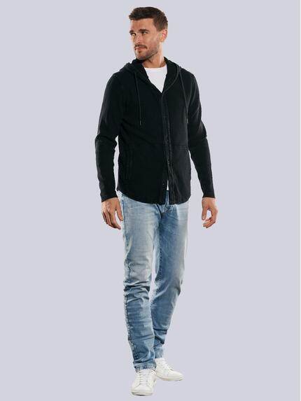emilio adani Herren Sweatjacke mit Kapuze Schwarz 35237 emilio adani Herren Sweatjacke mit Kapuze Schwarz 35237