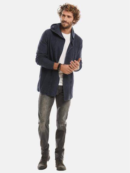 emilio adani Herren Langer Strickcardigan Blau 31092