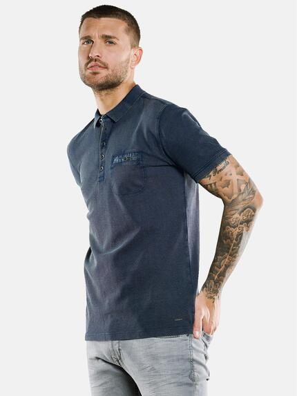 emilio adani Polo-Shirt uni Saphirblau