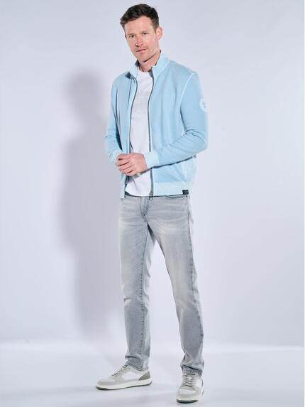 engbers Herren Sweatjacke mit Stehkragen Hellblau 38913 engbers Herren Sweatjacke mit Stehkragen Hellblau 38913