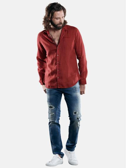 emilio adani Herren Frisch gefärbtes Langarmhemd Rot 29504 emilio adani Herren Frisch gefärbtes Langarmhemd Rot 29504