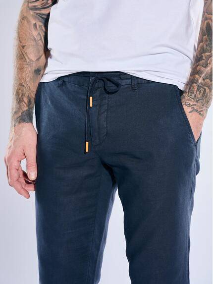 emilio adani Herren Chino aus Leinen-Mischgewebe Marineblau 40352 emilio adani Herren Chino aus Leinen-Mischgewebe Marineblau 40352