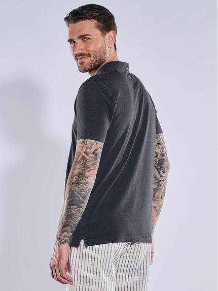 emilio adani Herren Polo-Shirt meliert Grau 38935 emilio adani Herren Polo-Shirt meliert Grau 38935