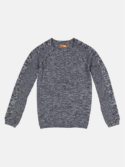 emilio adani Herren Pullover Rundhals meliert Blau 33401 emilio adani Herren Pullover Rundhals meliert Blau 33401