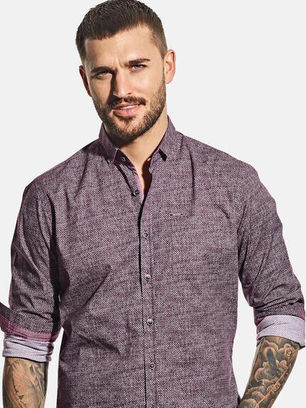 emilio adani Herren Gemustertes Langarmhemd Rot 30553 emilio adani Herren Gemustertes Langarmhemd Rot 30553