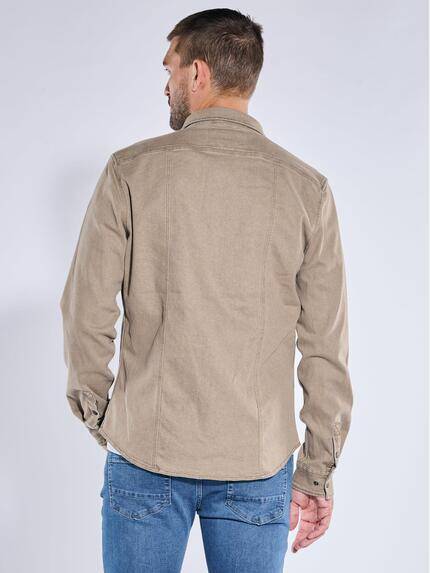 emilio adani Herren Overshirt uni Beige 39203