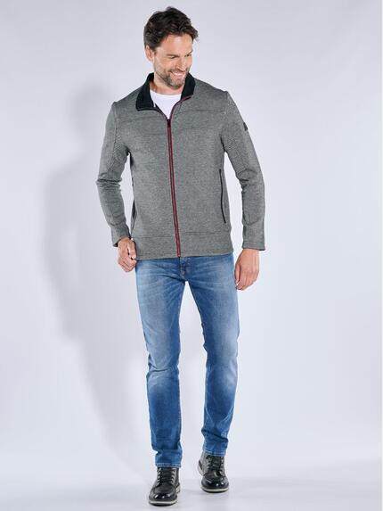 engbers Herren Sweatjacke mit Stehkragen Grau 39538