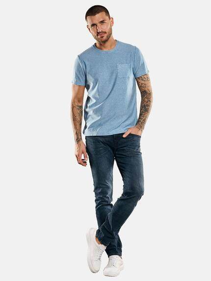 emilio adani Herren T-Shirt meliert Blau 33019 emilio adani Herren T-Shirt meliert Blau 33019
