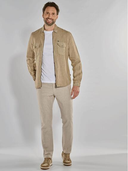 engbers Herren Overshirt aus Leinen Beige 36596 engbers Herren Overshirt aus Leinen Beige 36596