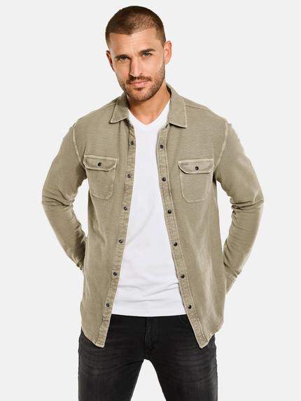 emilio adani Langarm-Shirt mit Polo-Kragen Sand