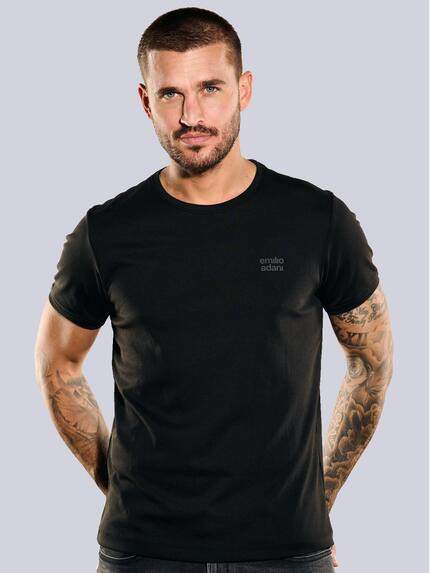 emilio adani Herren Basic-Shirt regular Schwarz 35272 emilio adani Herren Basic-Shirt regular Schwarz 35272