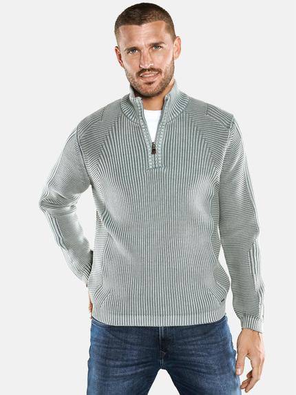 emilio adani Pullover Polokragen Silbergrau