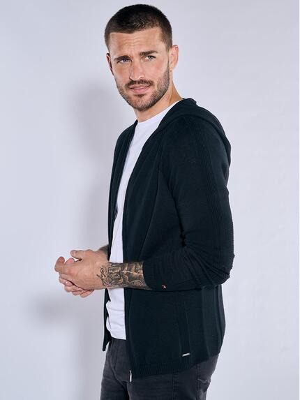 emilio adani Cardigan mit Kapuze Schwarz