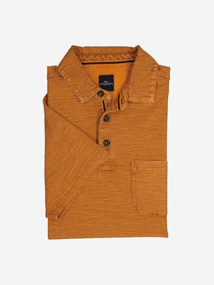 engbers Polo-Shirt gestreift Dunkelorange