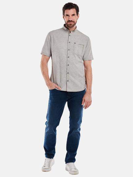 engbers Herren Langarm-Hemd gemustert Sand 34946