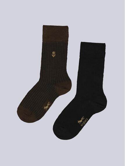 engbers Socke gemustert Schwarzbraun