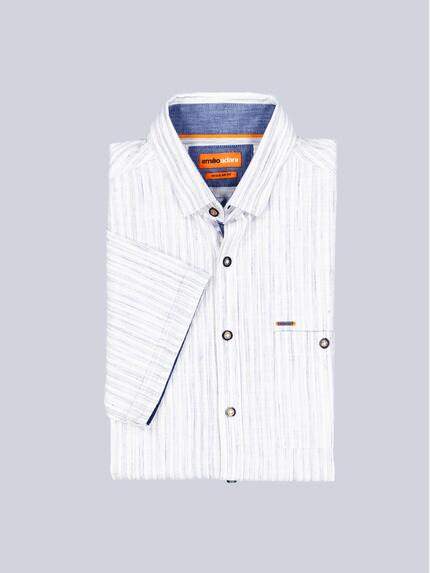 emilio adani Herren Kurzarm-Hemd gestreift Blau 38897 emilio adani Herren Kurzarm-Hemd gestreift Blau 38897