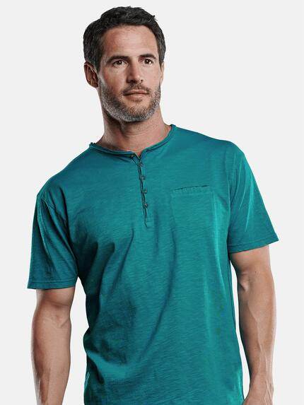 engbers Herren Henley T-Shirt Petrol 28912 engbers Herren Henley T-Shirt Petrol 28912