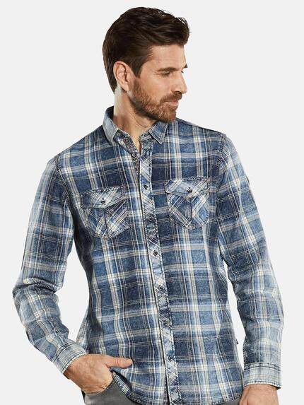 engbers Herren Langarm-Hemd kariert Blau 34352 engbers Herren Langarm-Hemd kariert Blau 34352