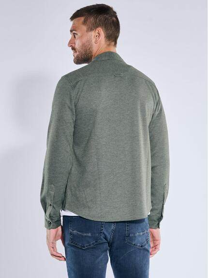 emilio adani Herren Langarm-Shirt mit Polokragen Gruen 39579