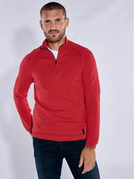 emilio adani Pullover mit Troyerkragen Feuerrot