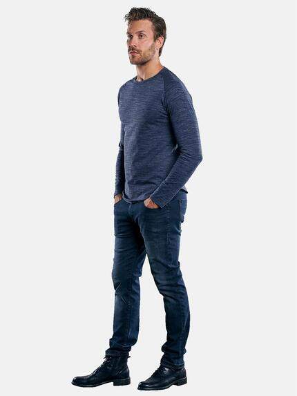 emilio adani Herren Rundhals Shirt mit besonderem Farbeffekt Blau 29780 emilio adani Herren Rundhals Shirt mit besonderem Farbeffekt Blau 29780