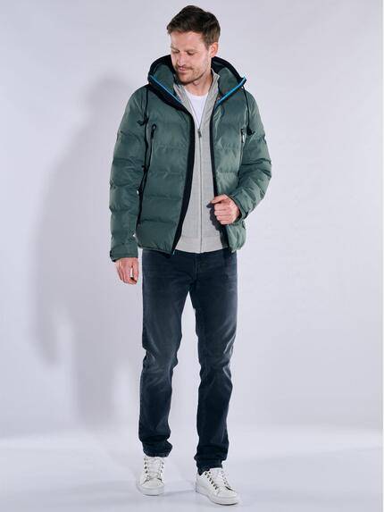 ENGBERS GERMANY Herren Steppjacke mit innovativen Details Grün 37406 ENGBERS GERMANY Herren Steppjacke mit innovativen Details Grün 37406