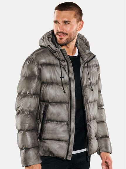 emilio adani Herren Lederjacke regular Grau 35433 emilio adani Herren Lederjacke regular Grau 35433