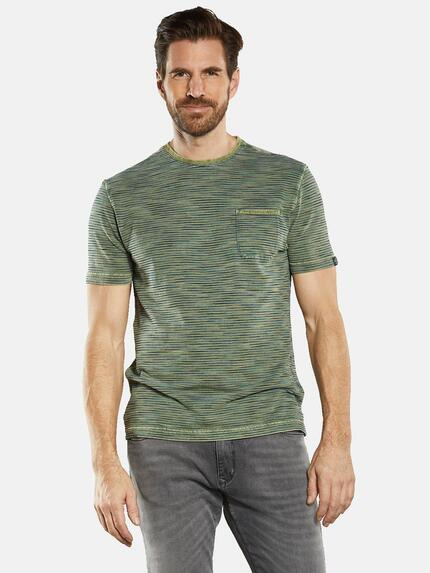 engbers T-Shirt gestreift Blassgruen