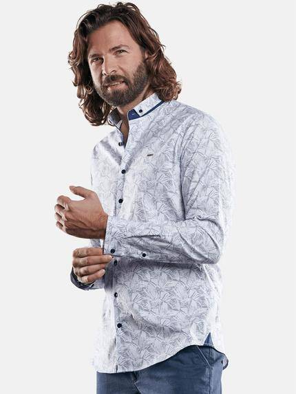 emilio adani All-over Minimal Print Hemd Naturweiss