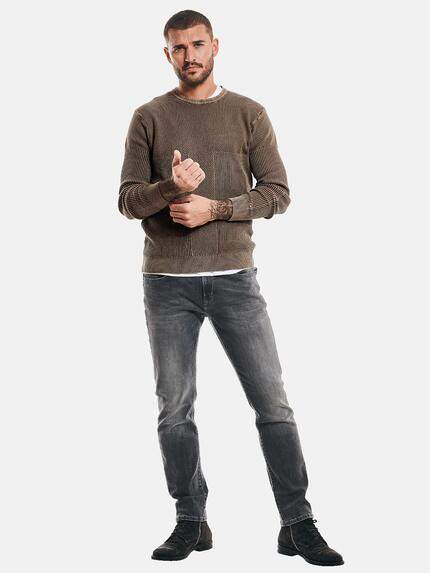 emilio adani Herren Pullover mit Rippstruktur Beige 32455 emilio adani Herren Pullover mit Rippstruktur Beige 32455