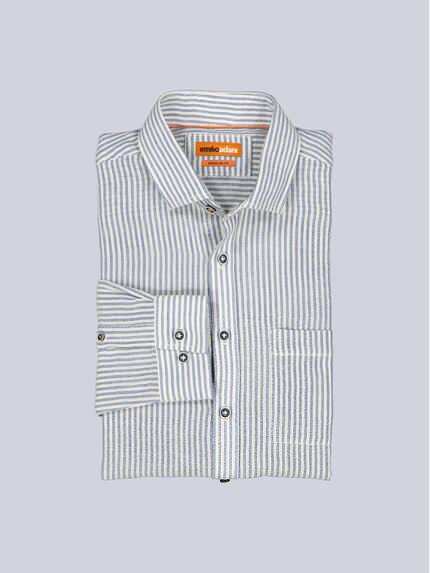 emilio adani Herren Hemd gemustert Brilliantblau 40952