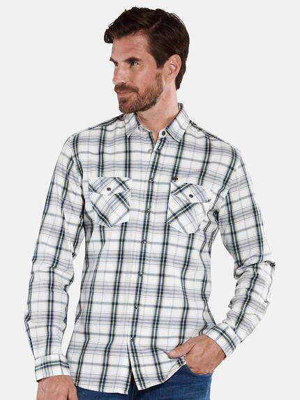 engbers Herren Langarm-Hemd kariert Weiß 35608 engbers Herren Langarm-Hemd kariert Weiß 35608