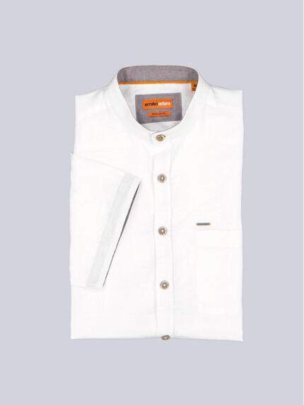 emilio adani Herren Kurzarm-Hemd uni Weiß 38894