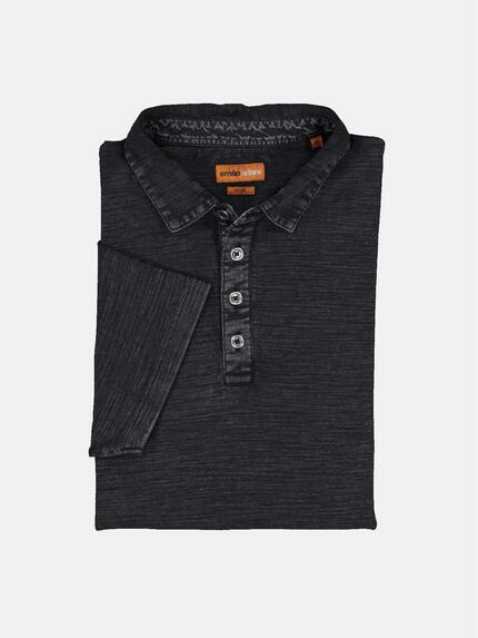 emilio adani Polo-Shirt strukturiert Schwarz